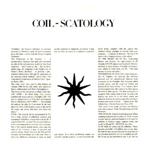Coil - Scatology LP cover